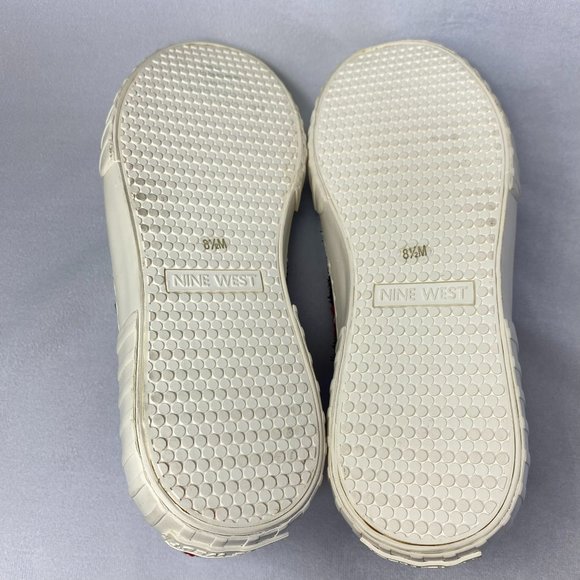 New Nine West Women's Hazie2 Sneaker Red Blue Plaid - Picture 8 of 9